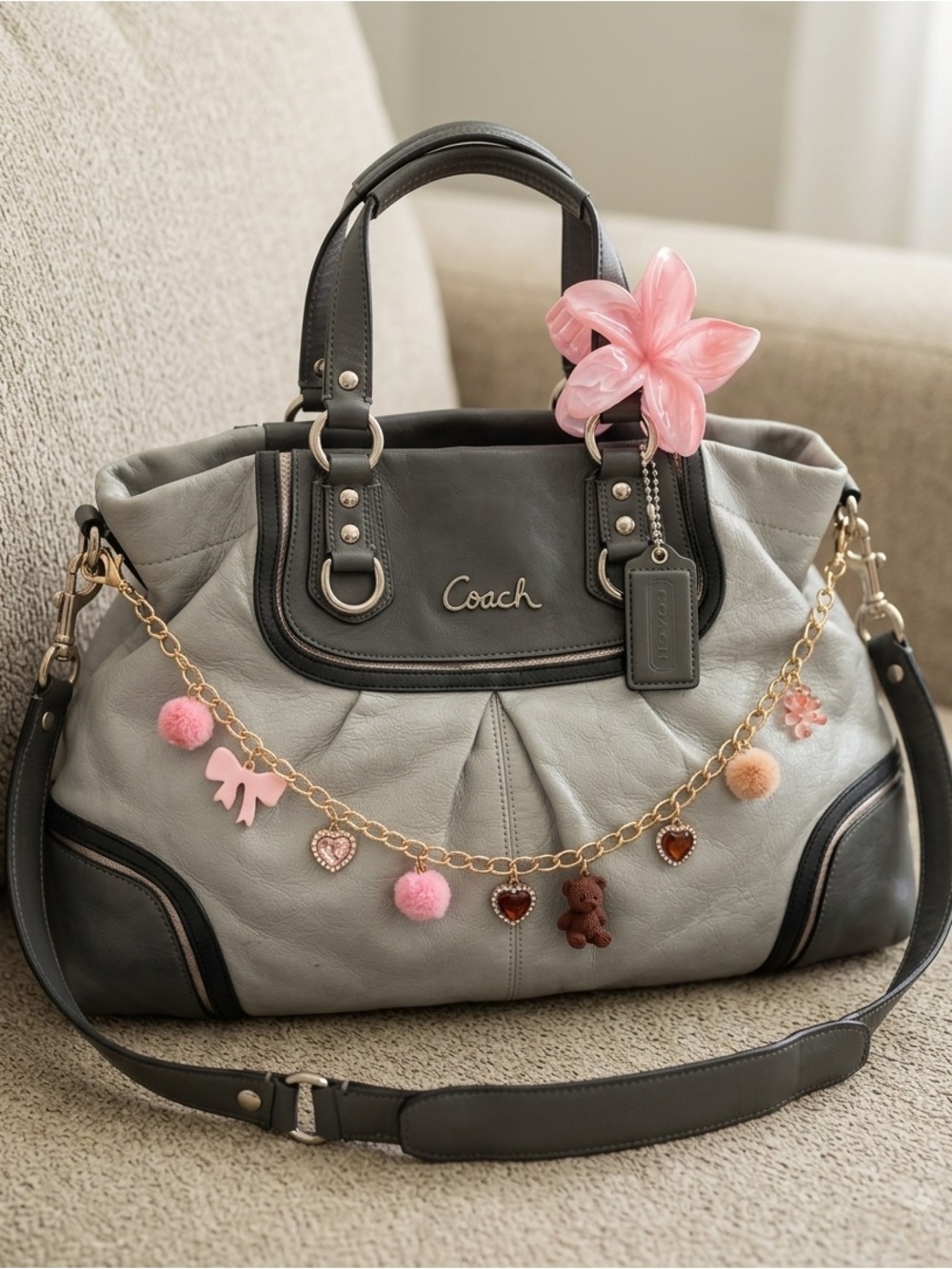 Coach Ashley Spectator Leather Carryall Bag Shoulder